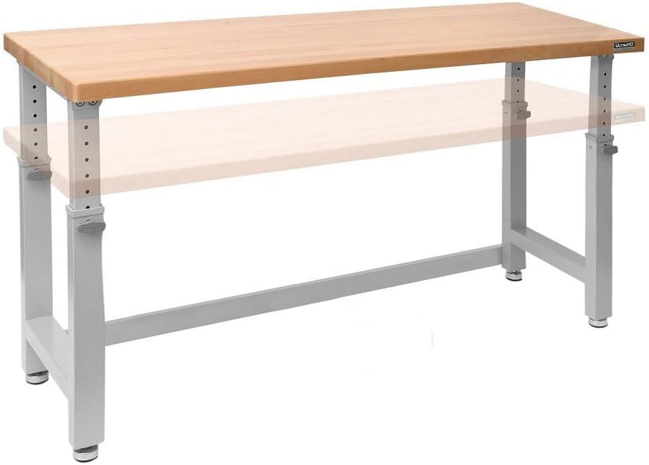 72" W X 25" D Wood Top Height Adjustable Workbench 2000 Lb Capacity Z738