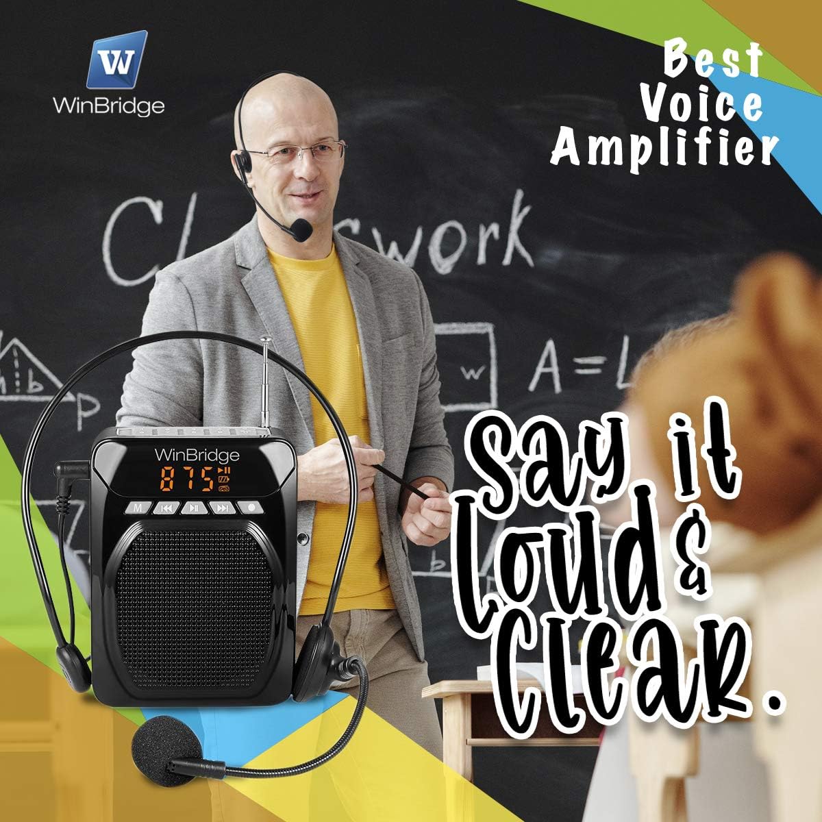 15W Voice Amplifier with Lavalier Microphone and Headset Microphone D229635