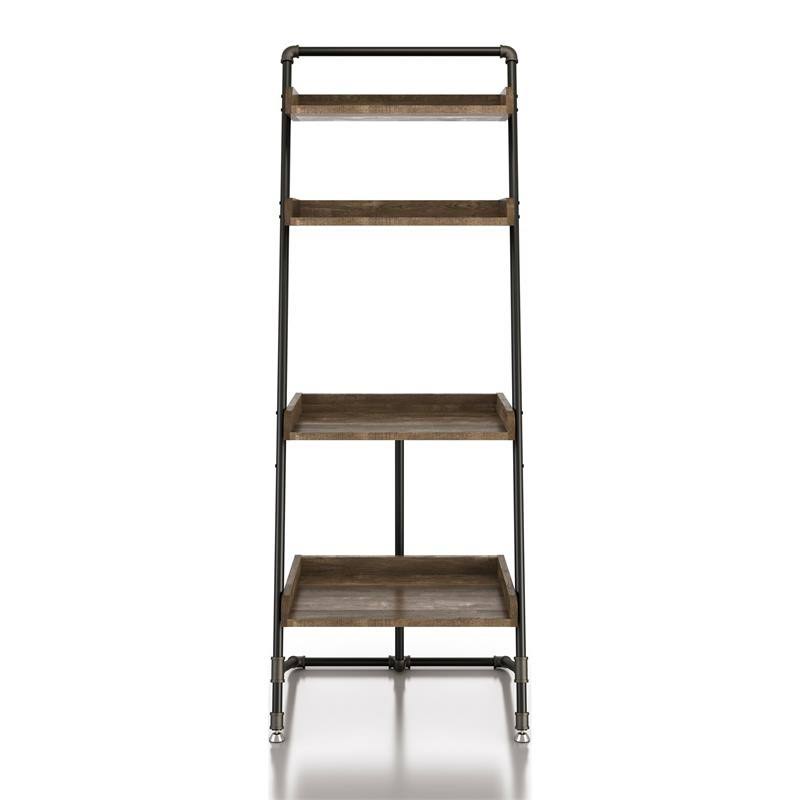 Industrial Wood Display Shelf in Reclaimed Oak F50026