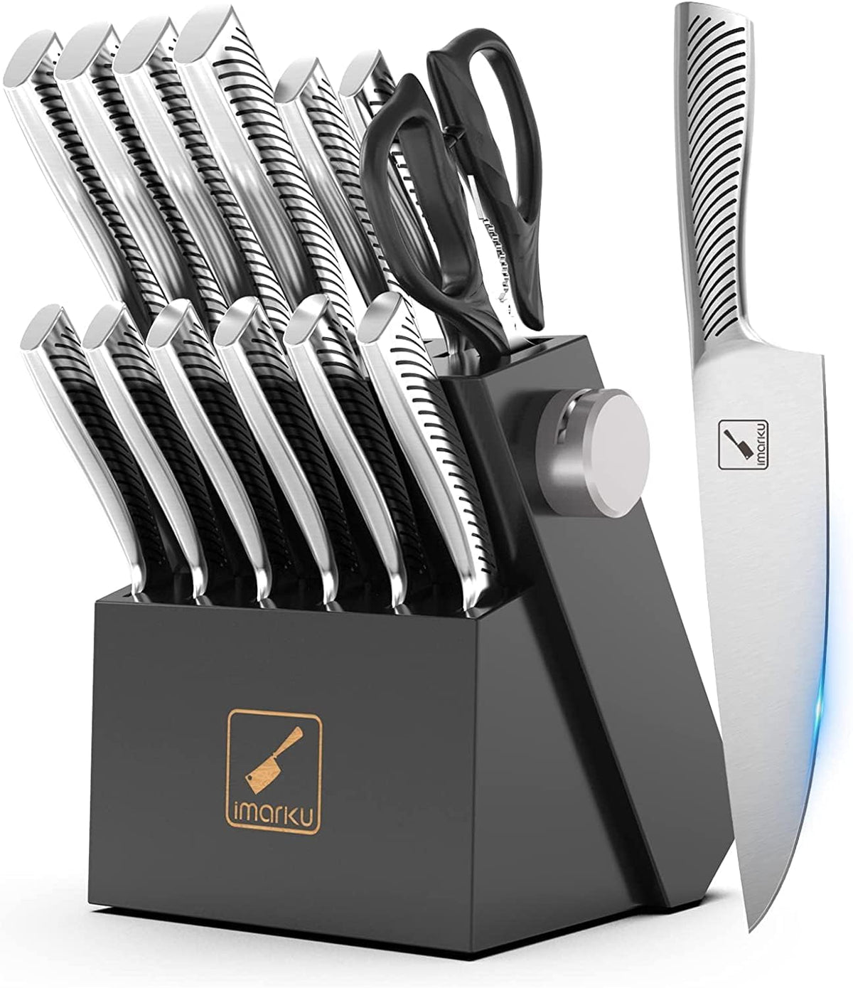 14PCS High Carbon Stainless Steel Kitchen Knife Set with Block S806047