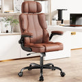 Black Leather Executive Office Chair with Lumbar Support B9252