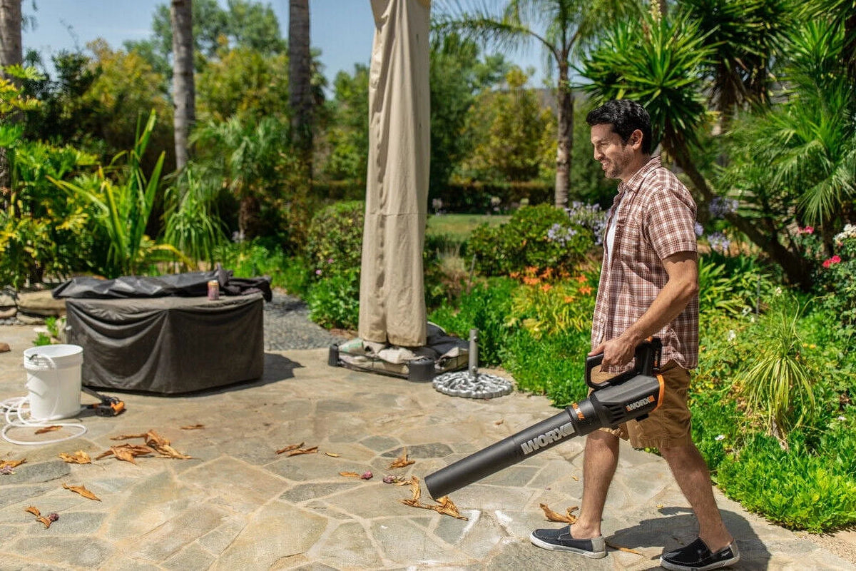 20 Volt Cordless 2 Speed Leaf Blower with 2 Batteries Y889