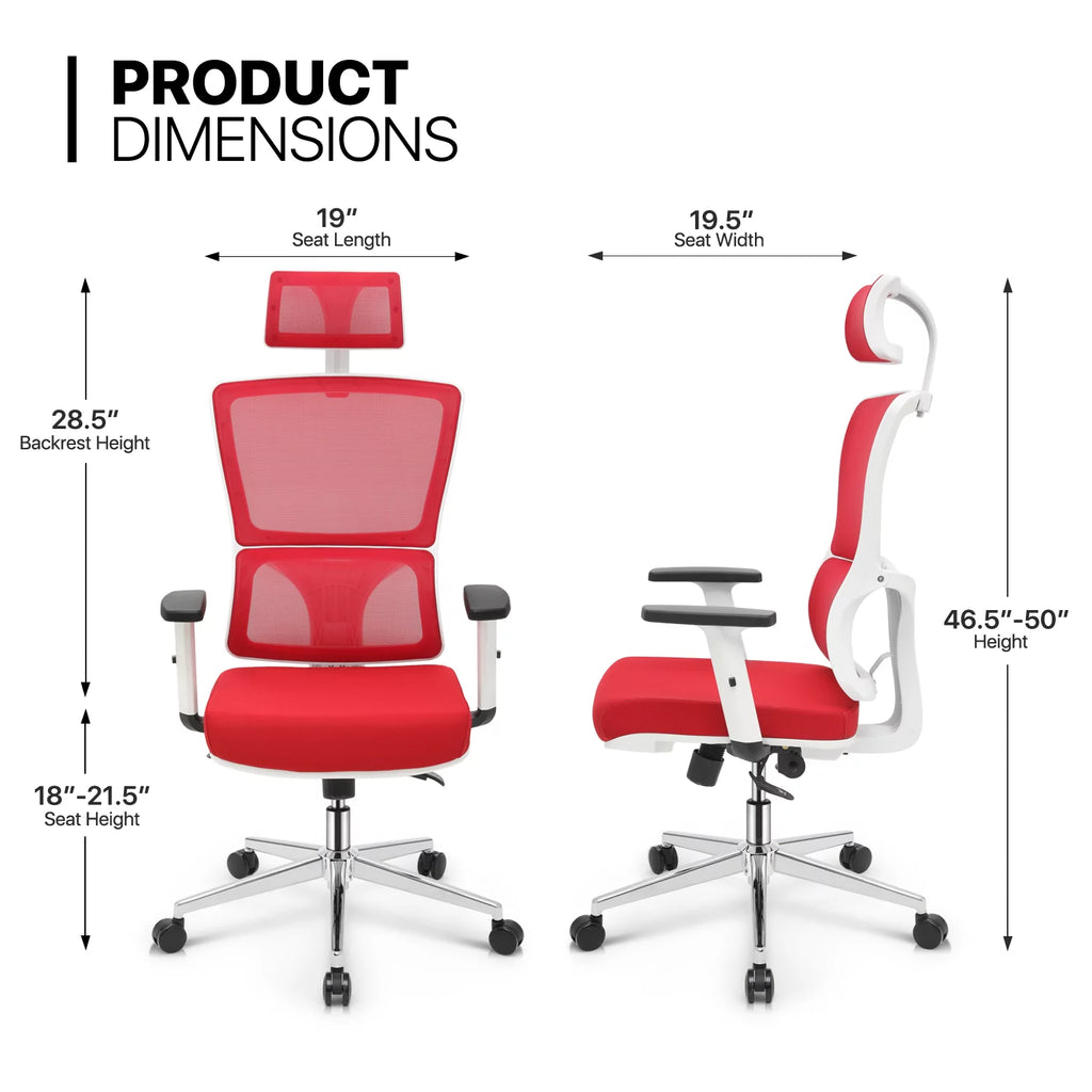 Computer Desk & Chair Set Adjustable Swivel Office Chair L Shaped Writing Table Workstation with Monitor Stand Red J702