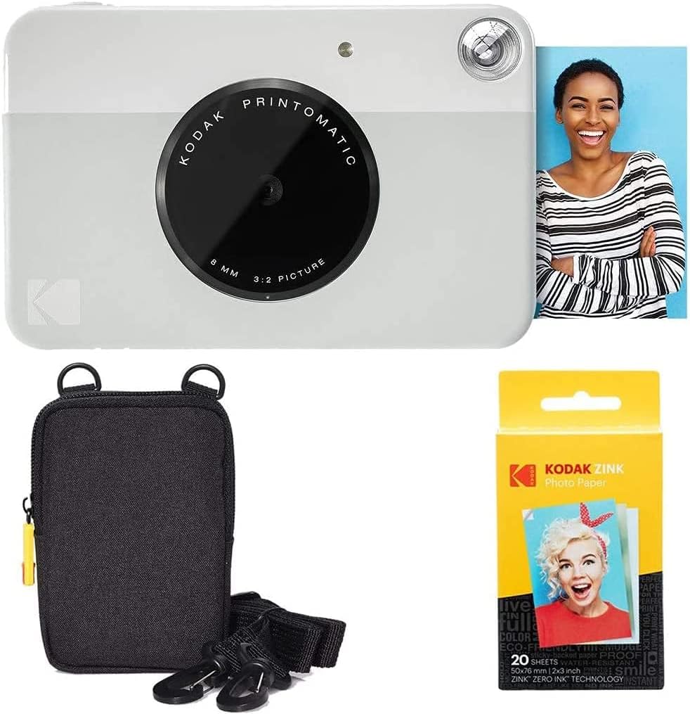 Grey Instant Camera with Zink Paper and Case X675258