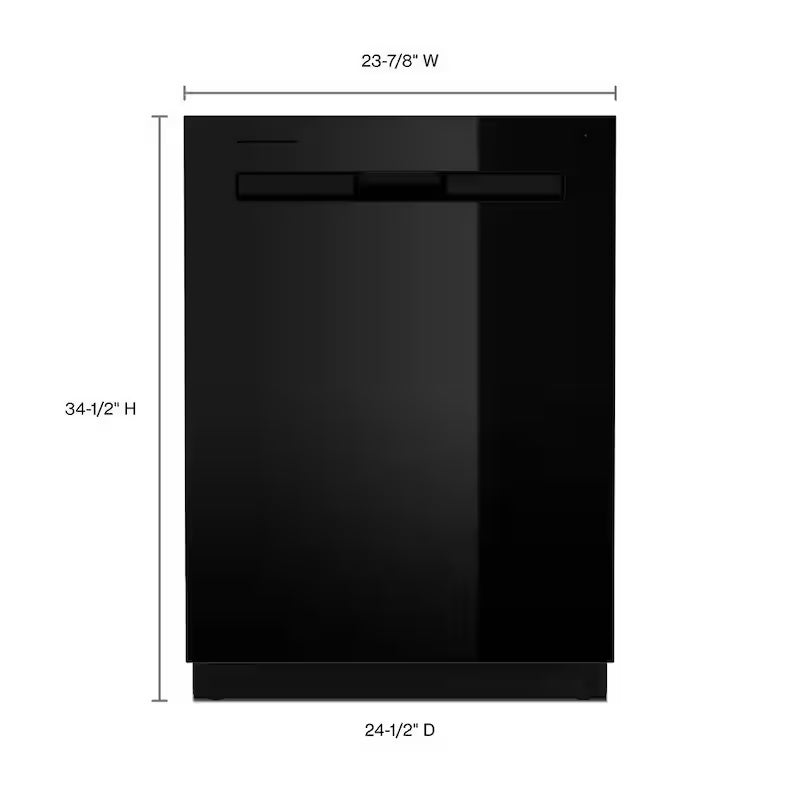 Black Built-in Dishwasher with Dual Power Filtration S596