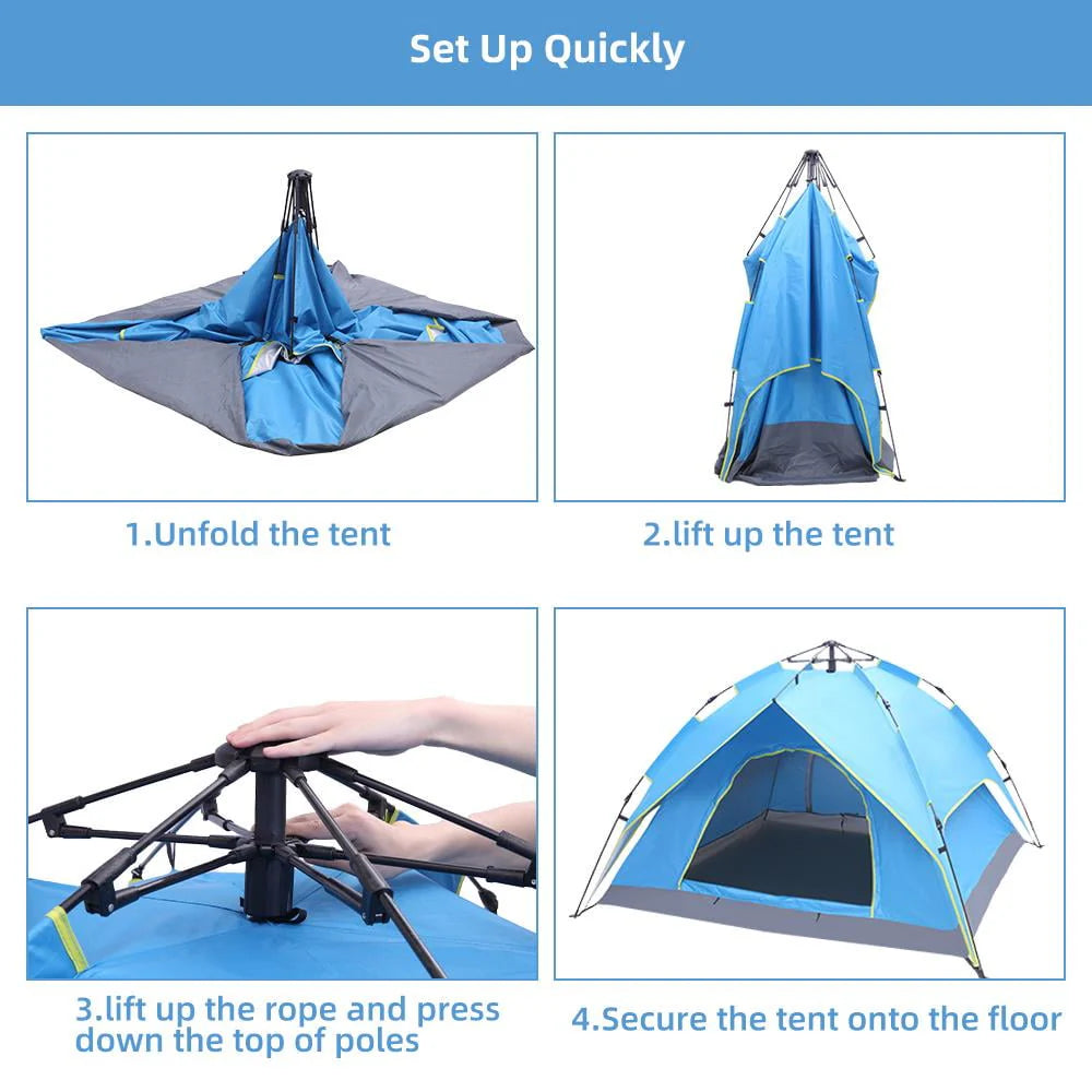 2-3 Person Waterproof Automatic Camping Tent T244622