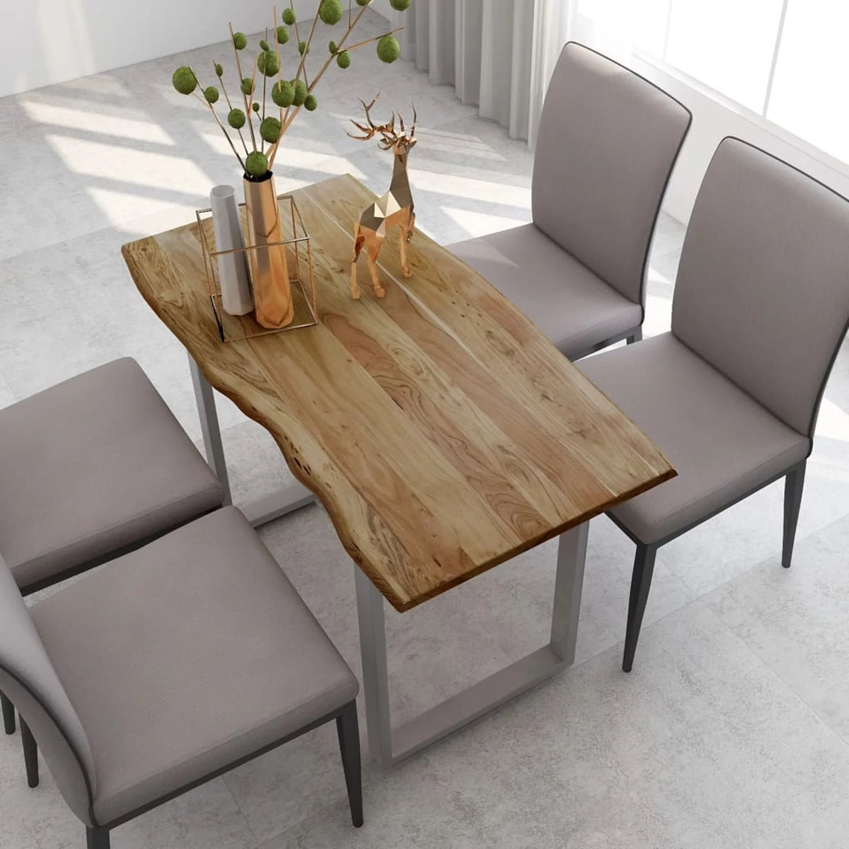 Solid Acacia Wood Dining Table V57895