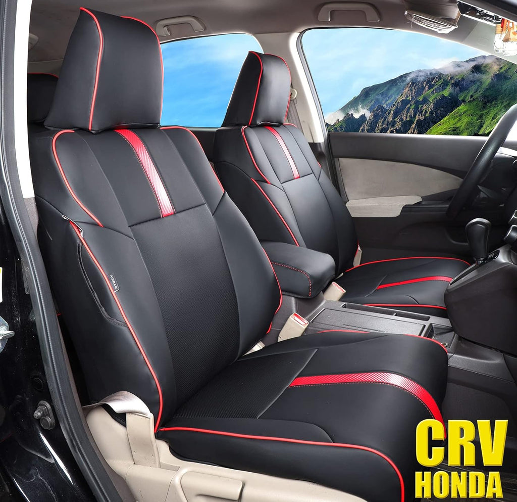 Wine Red Waterproof Faux Leather Car Seat Covers Full Set H51802