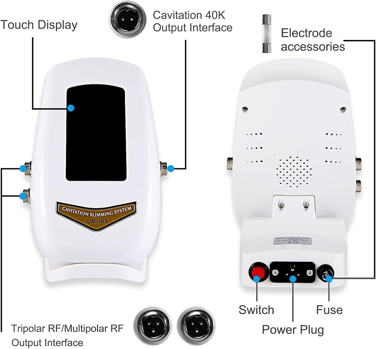 High Frequency Facial Machine with 3 Massage Heads D7177