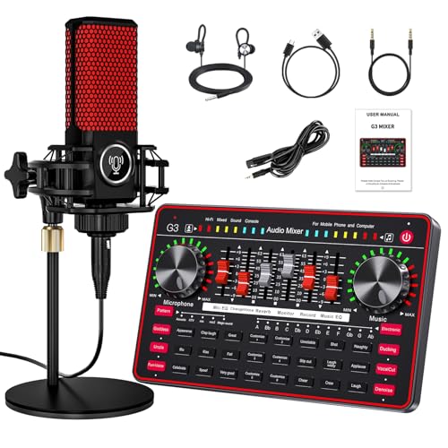 Audio Mixer Sound Card Condenser Microphone E105