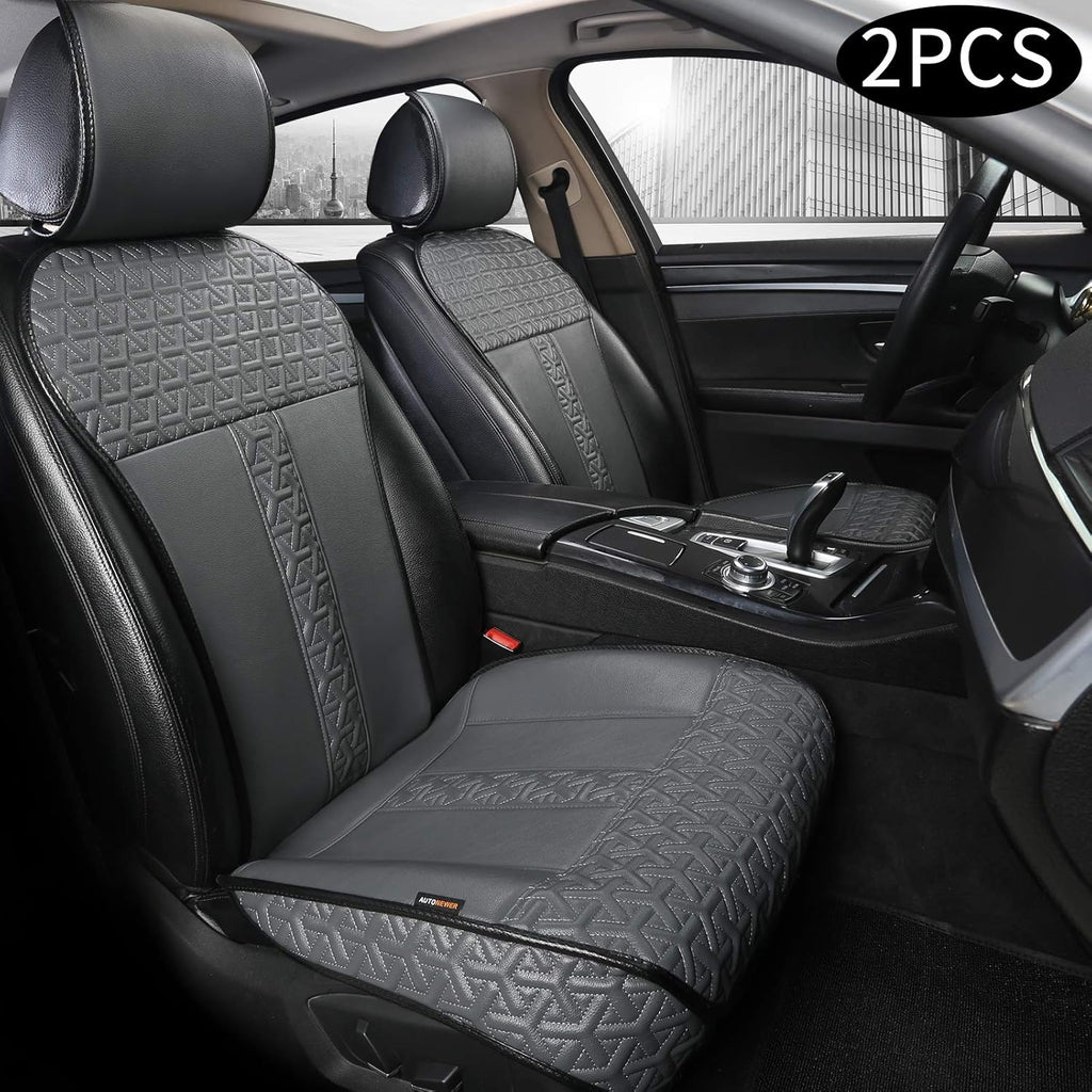 Leather PU Car Seat Cover Black 2PCS V203016