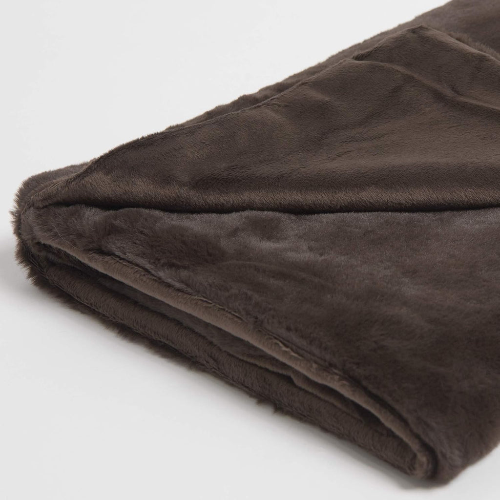Luxe Faux Fur Throw - Chocolate - 58" W X 60" L G111781