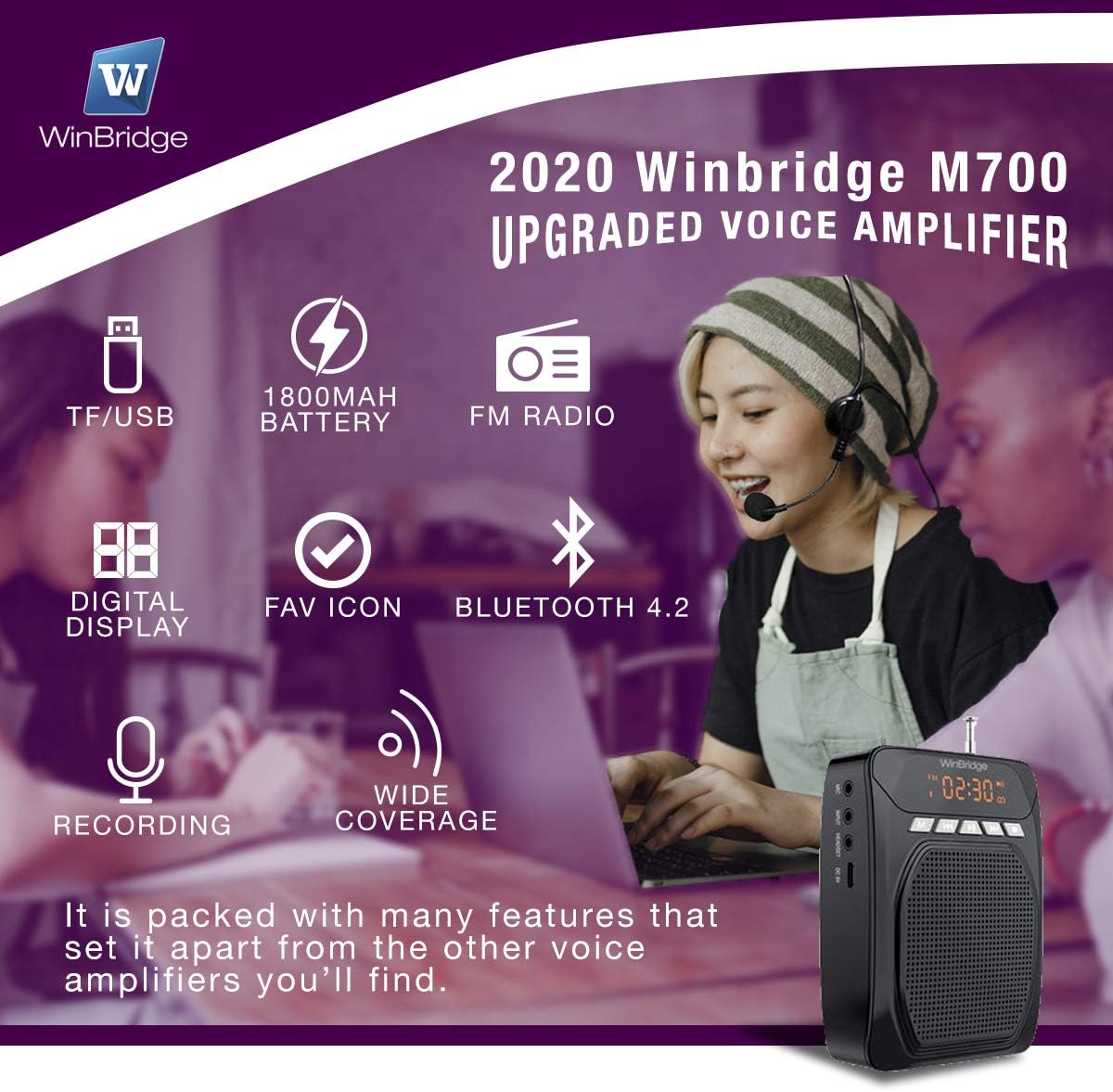 15W Voice Amplifier with Lavalier Microphone and Headset Microphone D229635