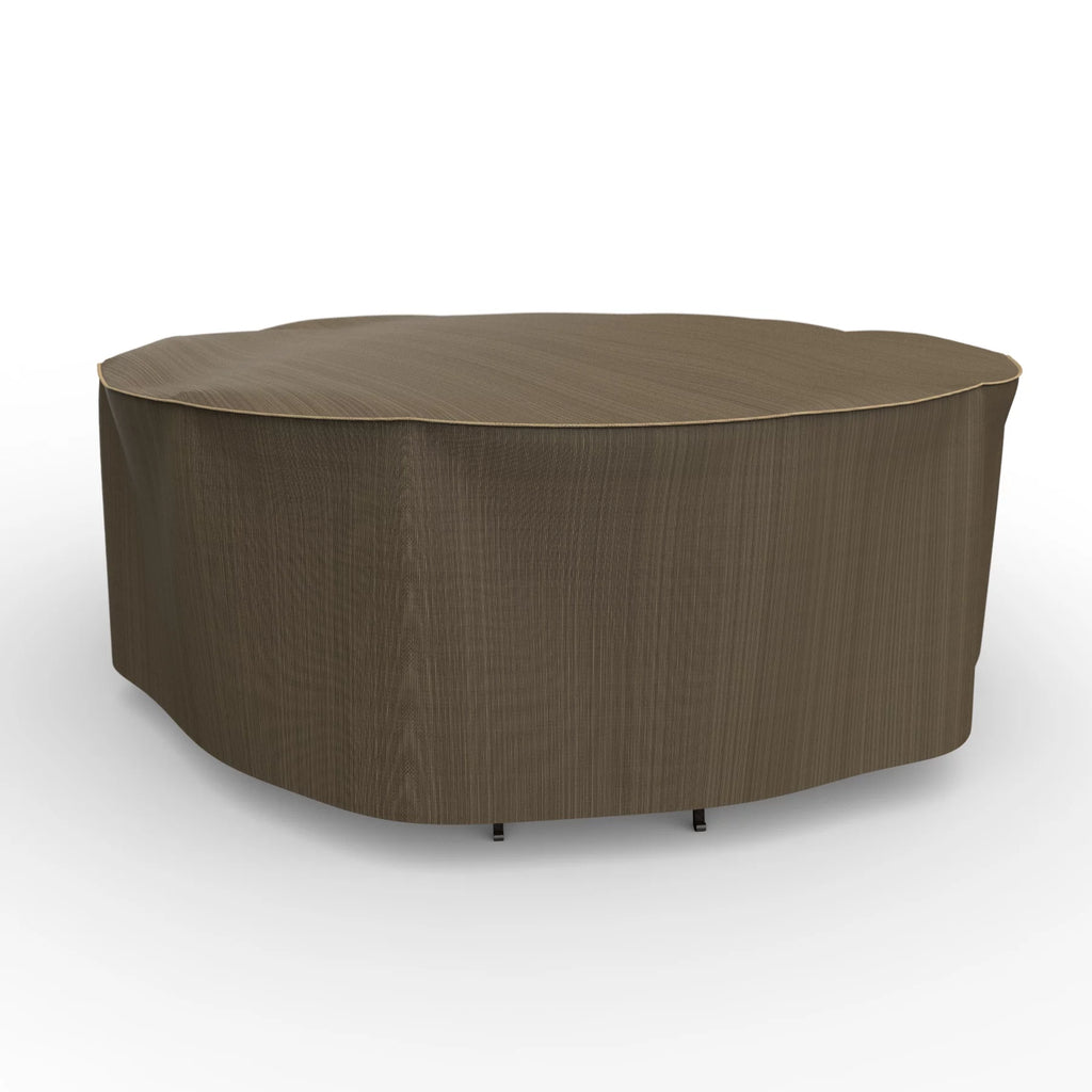 Black and Tan Patio Round Table/Chairs Cover S873283