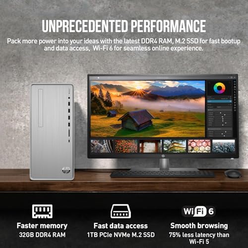 AMD Ryzen 5 Desktop Computer Tower, 32GB RAM 2TB SSD, Windows 11 Pro G481