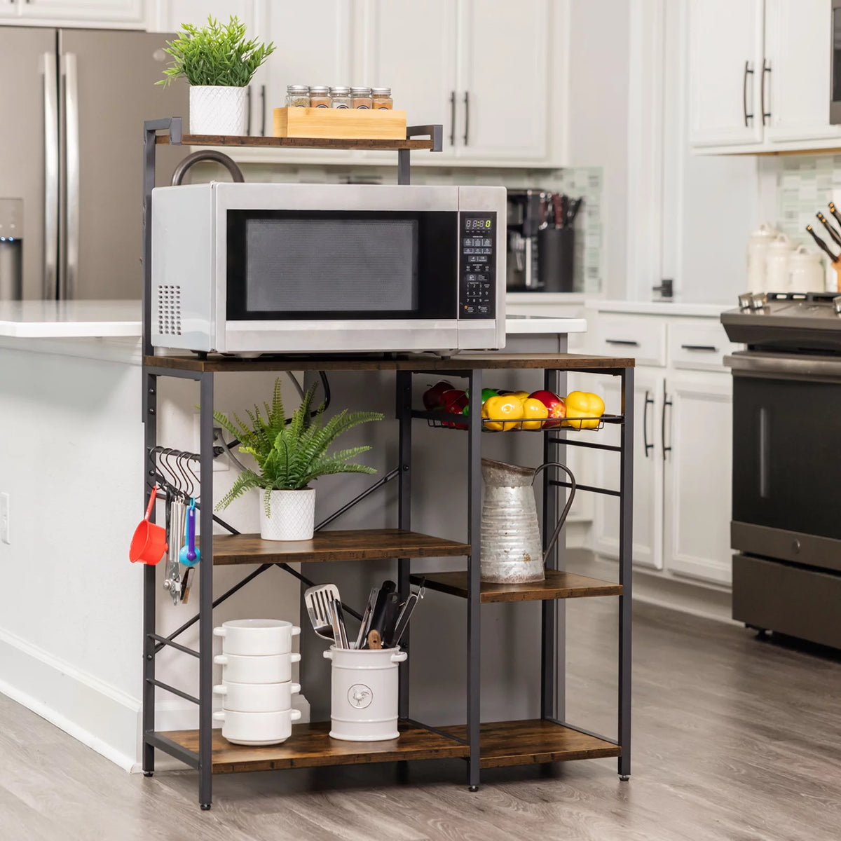Wood Kitchen Storage Rack with Power Outlet B887
