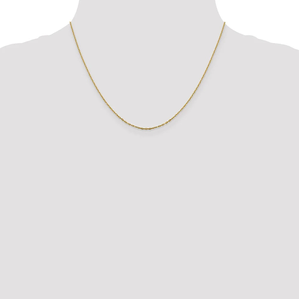 14kt Yellow Gold 18 inch Diamond Cut Cable Chain F65620