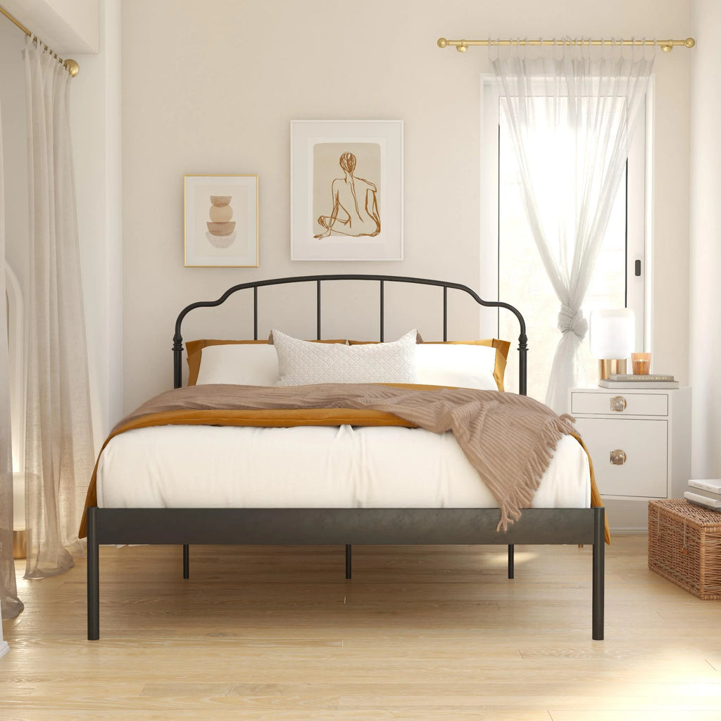 Queen Black Metal Bed Q908