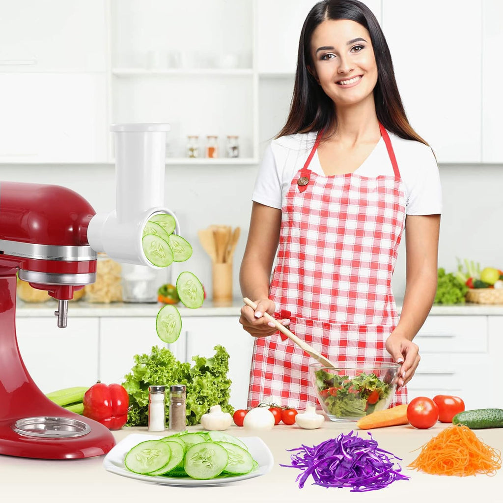 White Slicer Shredder Attachments for Kitchenaid Mixer V765