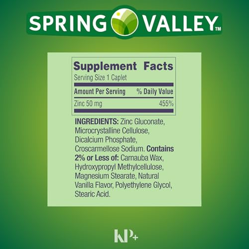 Zinc 50mg Dietary Supplement 200 caplets Pack of 2 M23682