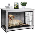 Wooden Dog Crate End Table D4384