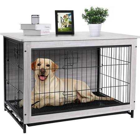 Wooden Dog Crate End Table D4384