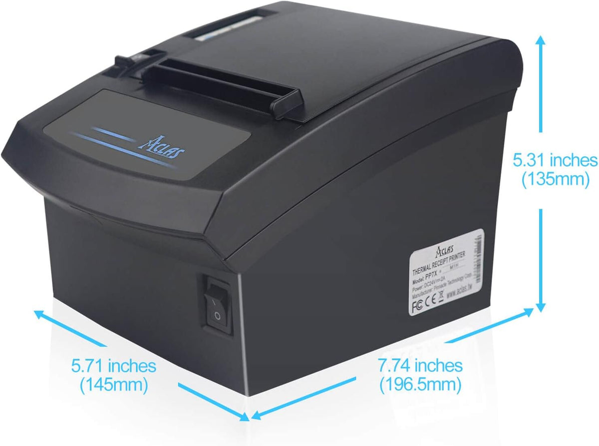 Thermal Receipt Printer 80mm with Auto Cutter Cash Drawer ESC/POS USB + D9 Serial Port B2000