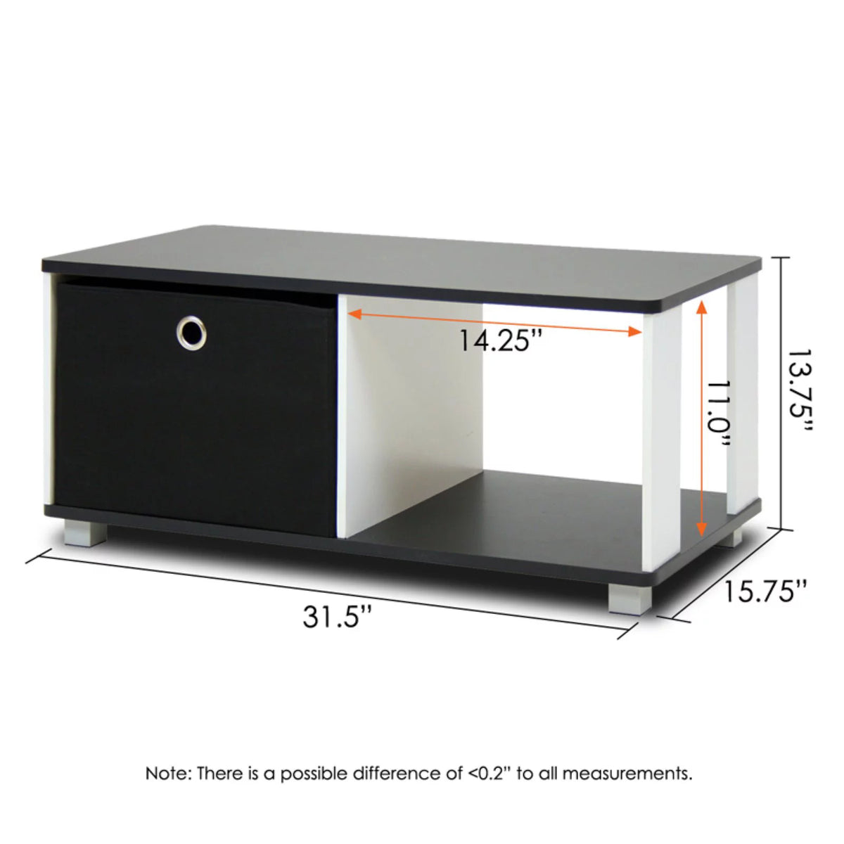 Black Coffee Table with Bin Drawer X74903