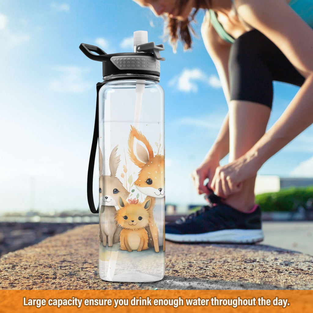 32oz Tritan Leakproof Clear Water Bottle with Straw G814