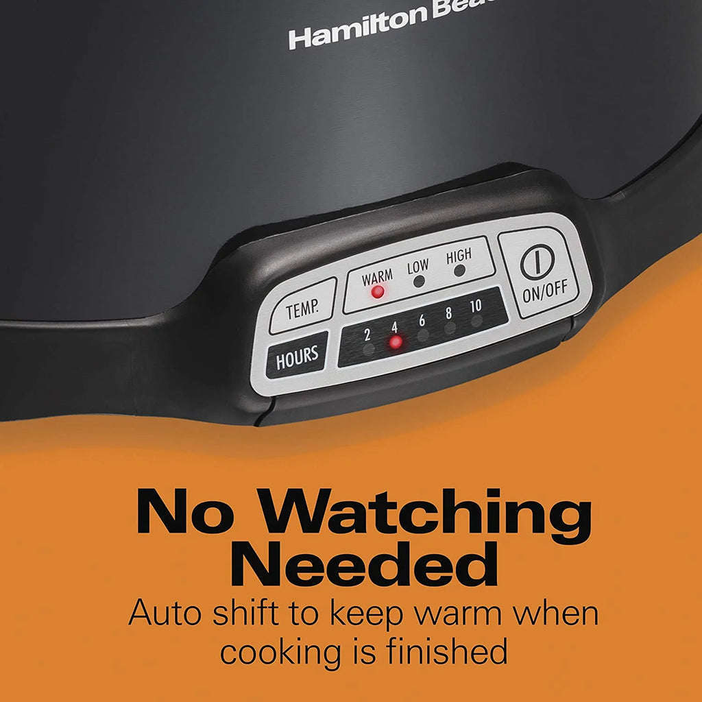 Portable 7-Quart Programmable Slow Cooker with Dishwasher-Safe Crock, Black N861