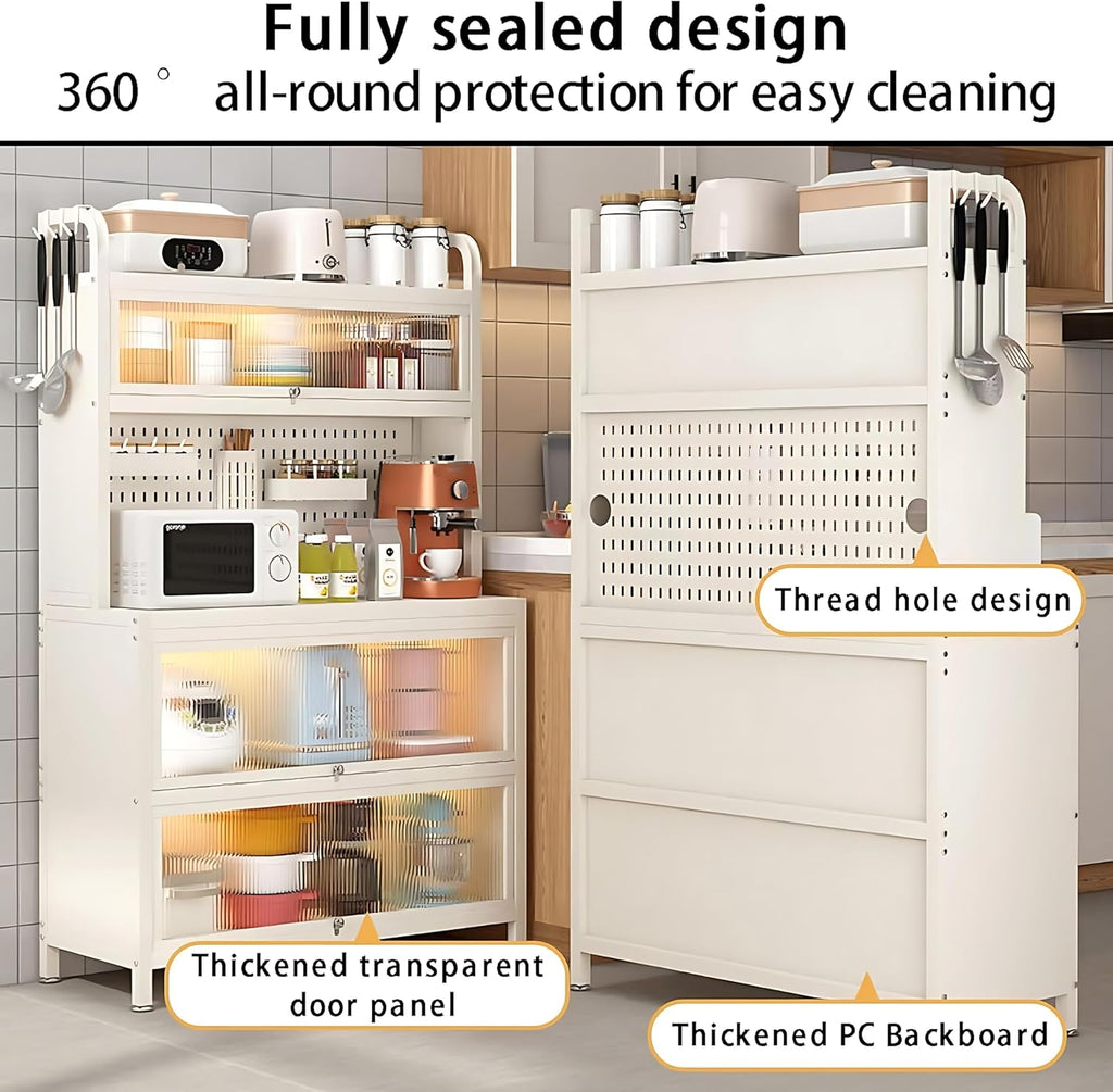 White 5-Tier Bakers Rack with Flip Door Z78120