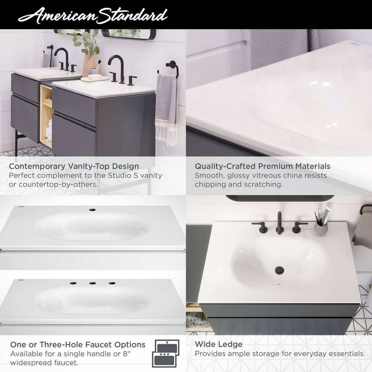 White 33 in. Vanity Top Sink M901010