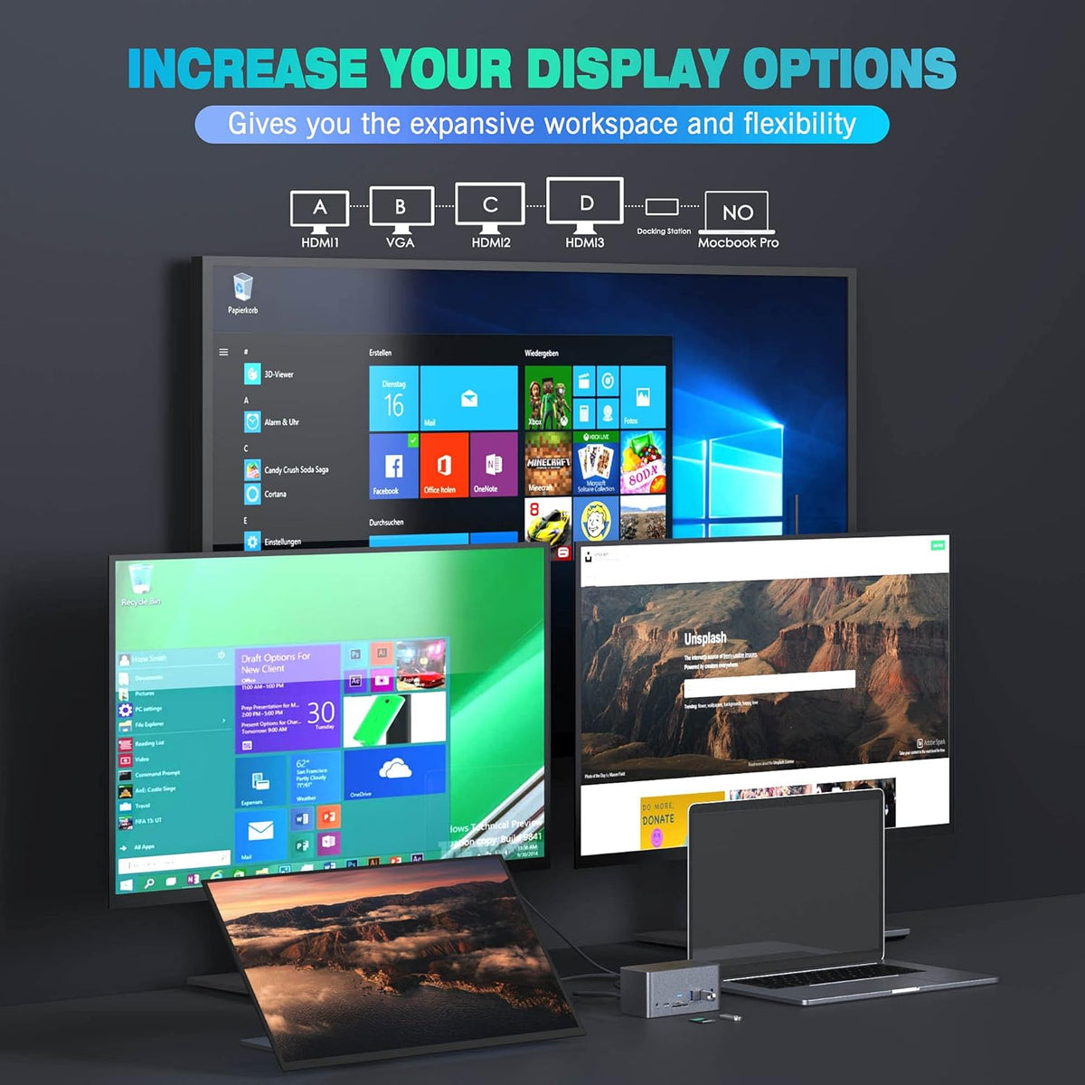 18in1 USB C Docking Station with SSD Enclosure J2857