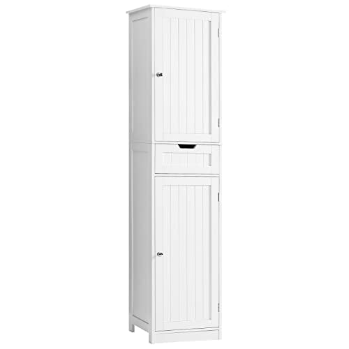 White 67" Tall Bathroom Cabinet with 2 Doors & 1 Drawer Z81253