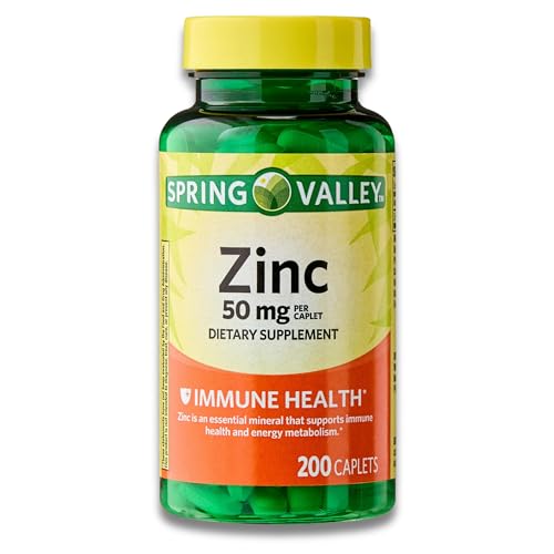 Zinc 50mg Dietary Supplement 200 caplets Pack of 2 M23682