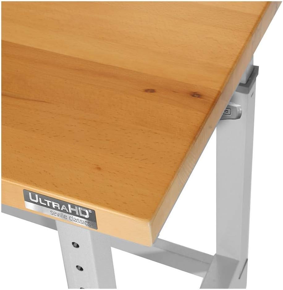 72" W X 25" D Wood Top Height Adjustable Workbench 2000 Lb Capacity Z738