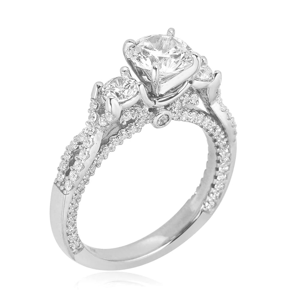10K White Gold 1.25 Carat Simulated Diamond CZ Ring Y6922