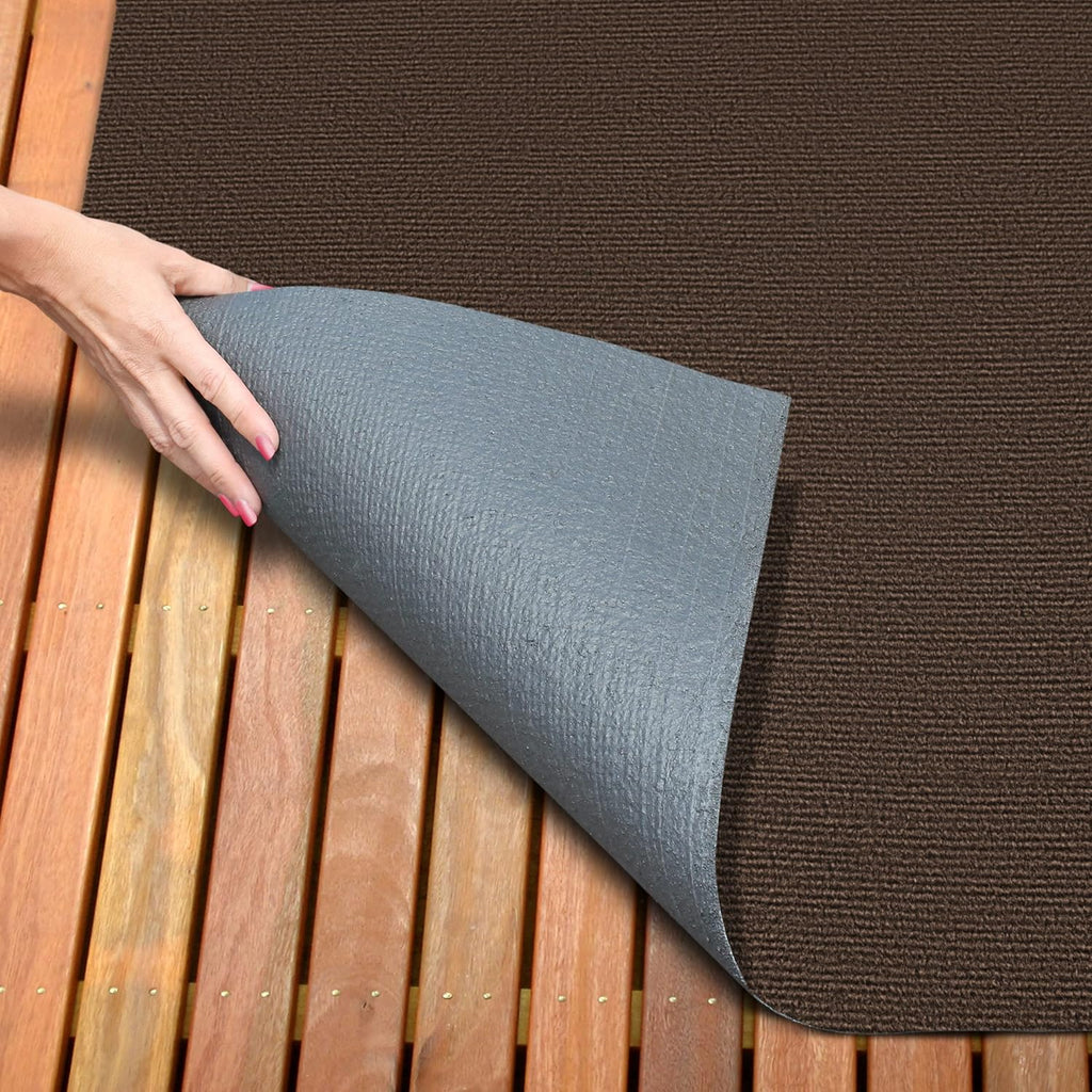 Indoor Outdoor Carpet with Rubber Marine Backing - Dark Brown - 6 Feet x 10 Feet Q715062