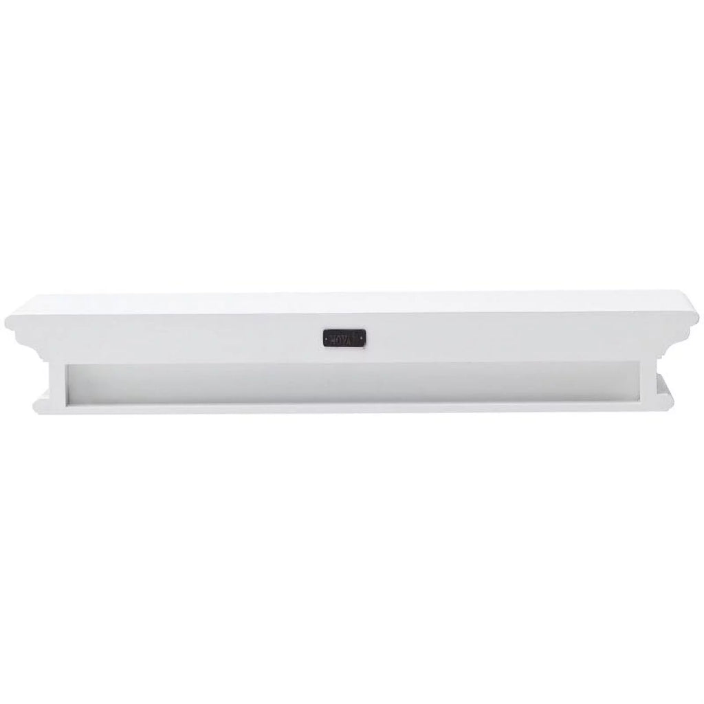 Modern Wood Extra Long Floating Wall Shelf in Pure White V45521