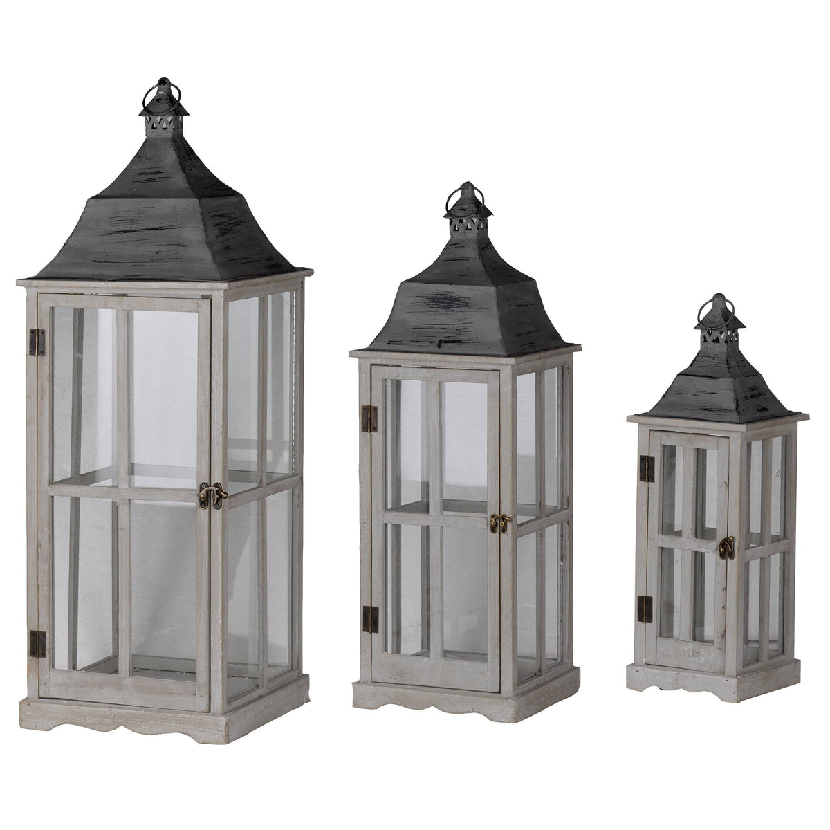 Gray Set of 3 Lanterns O120718