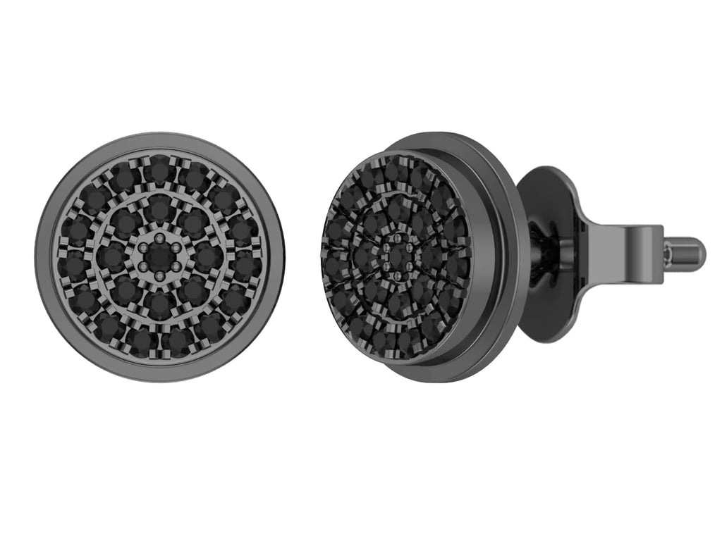 Black Diamond Double Halo Stud Earring T81177