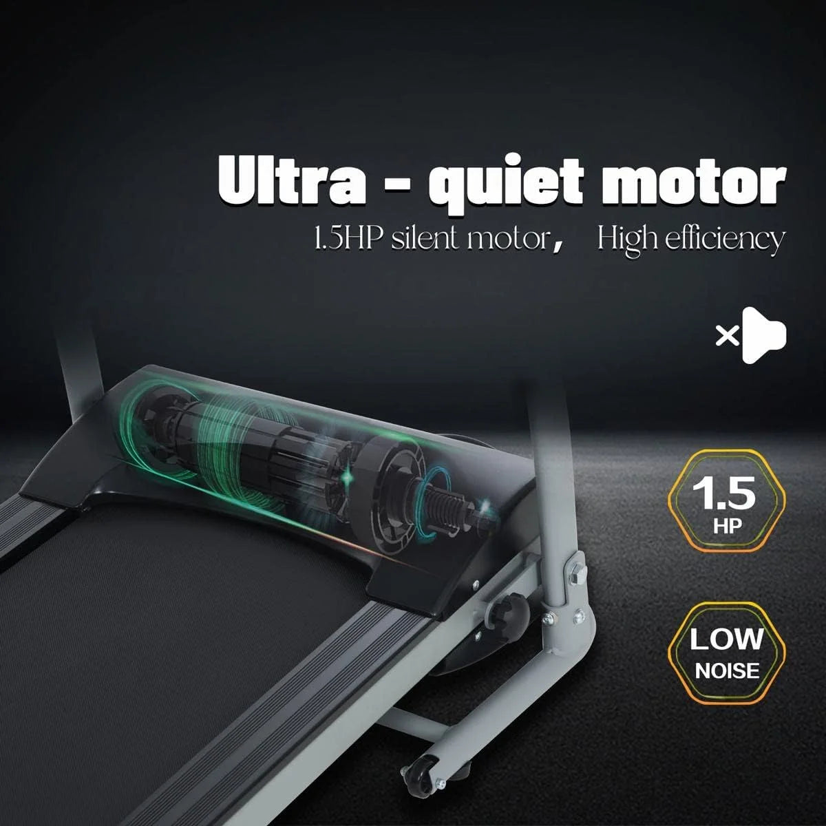 Folding Treadmill Portable Running Walking Jogging Exercise Machine With Phone Holder Black R353