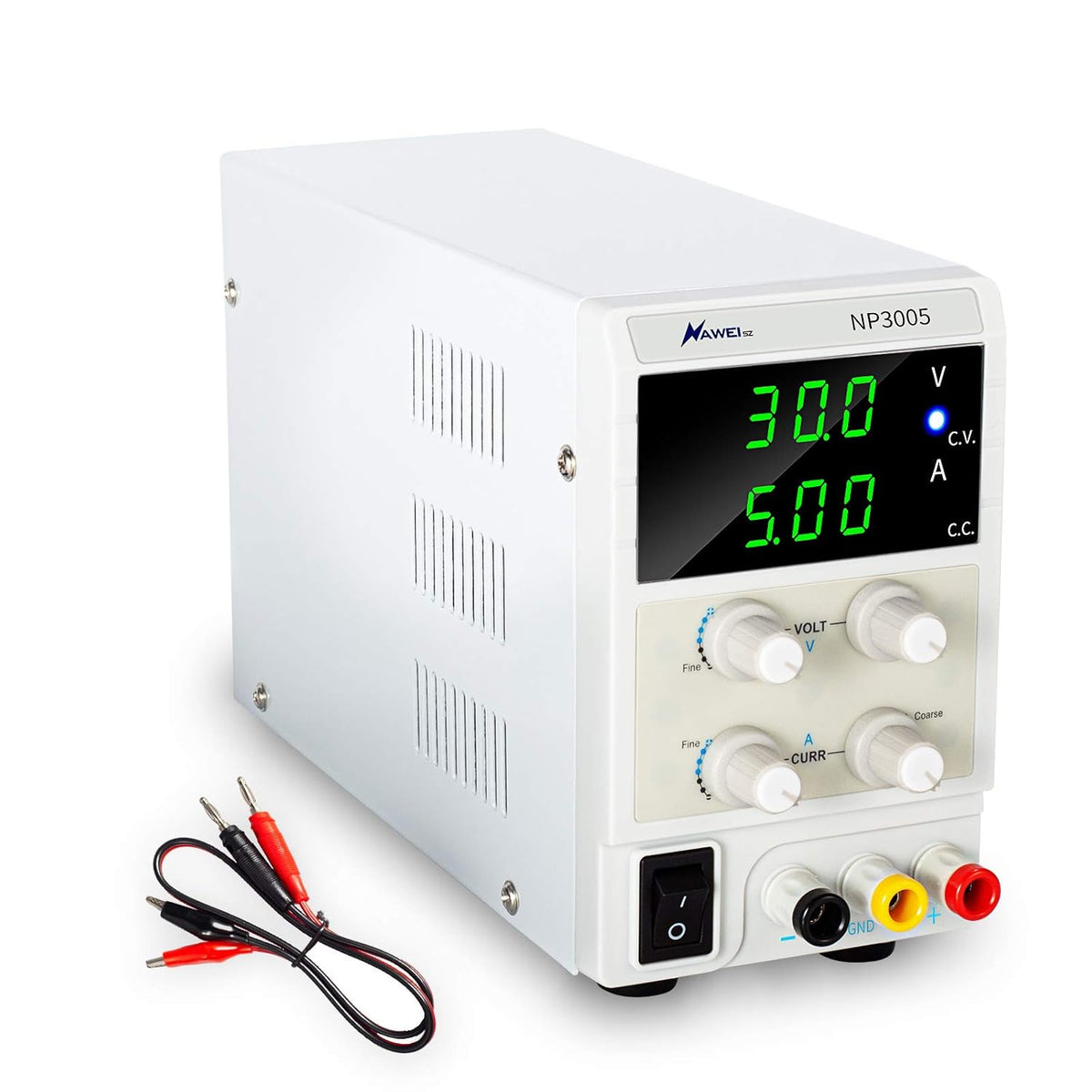DC Power Supply Variable 30V 5A Precision Adjustable 4-Digital LED Display with Alligator Leads Pack of 2 G65423