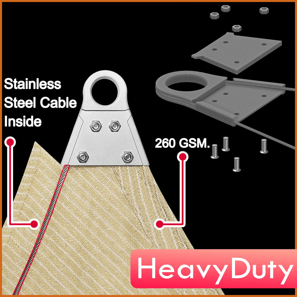 Beige Sun Shade Sail Canopy Awning E229
