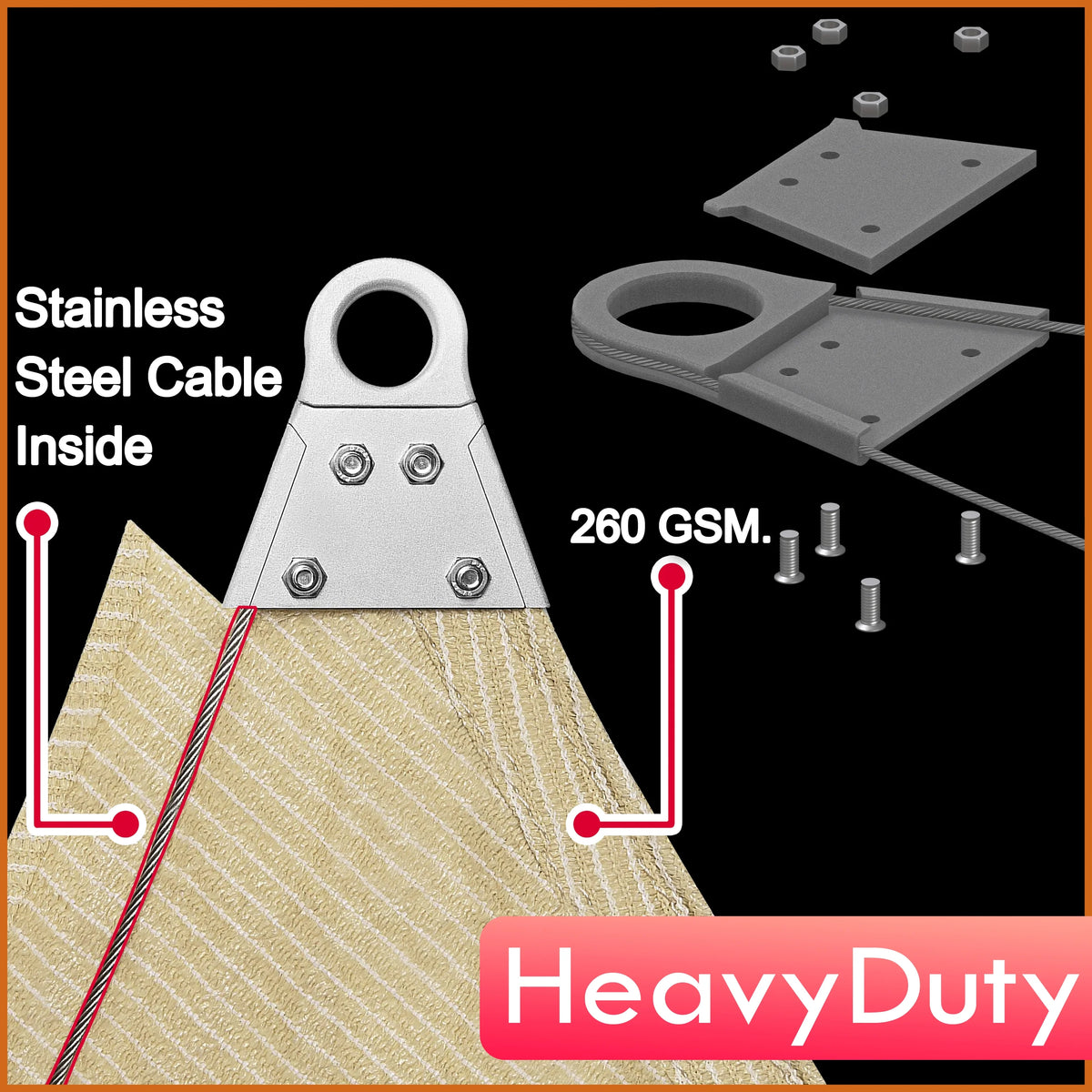 Beige Sun Shade Sail Canopy Awning E229