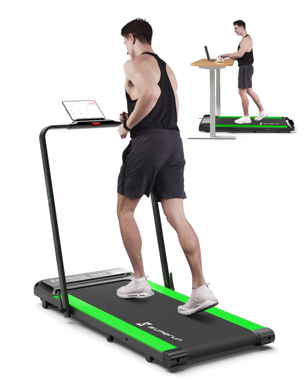 2 in 1 Folding Treadmill 3 HP 300lbs Capacity S4552