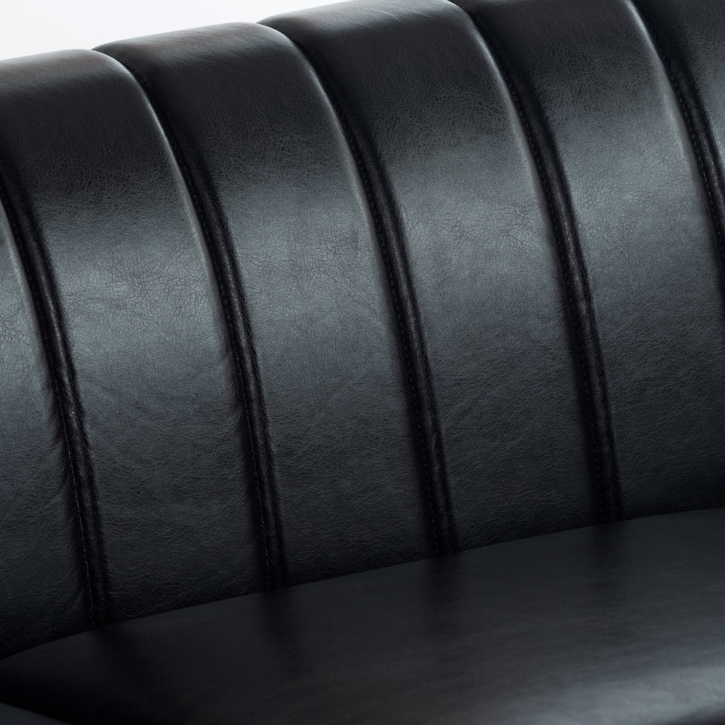 3 Seater Faux Leather Sofa with Rolled Arms V653336