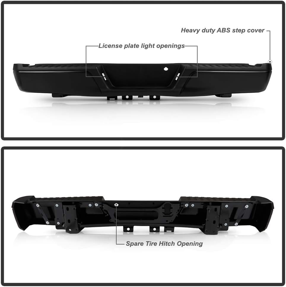 Black Steel Complete Rear Bumper Assembly Q583098