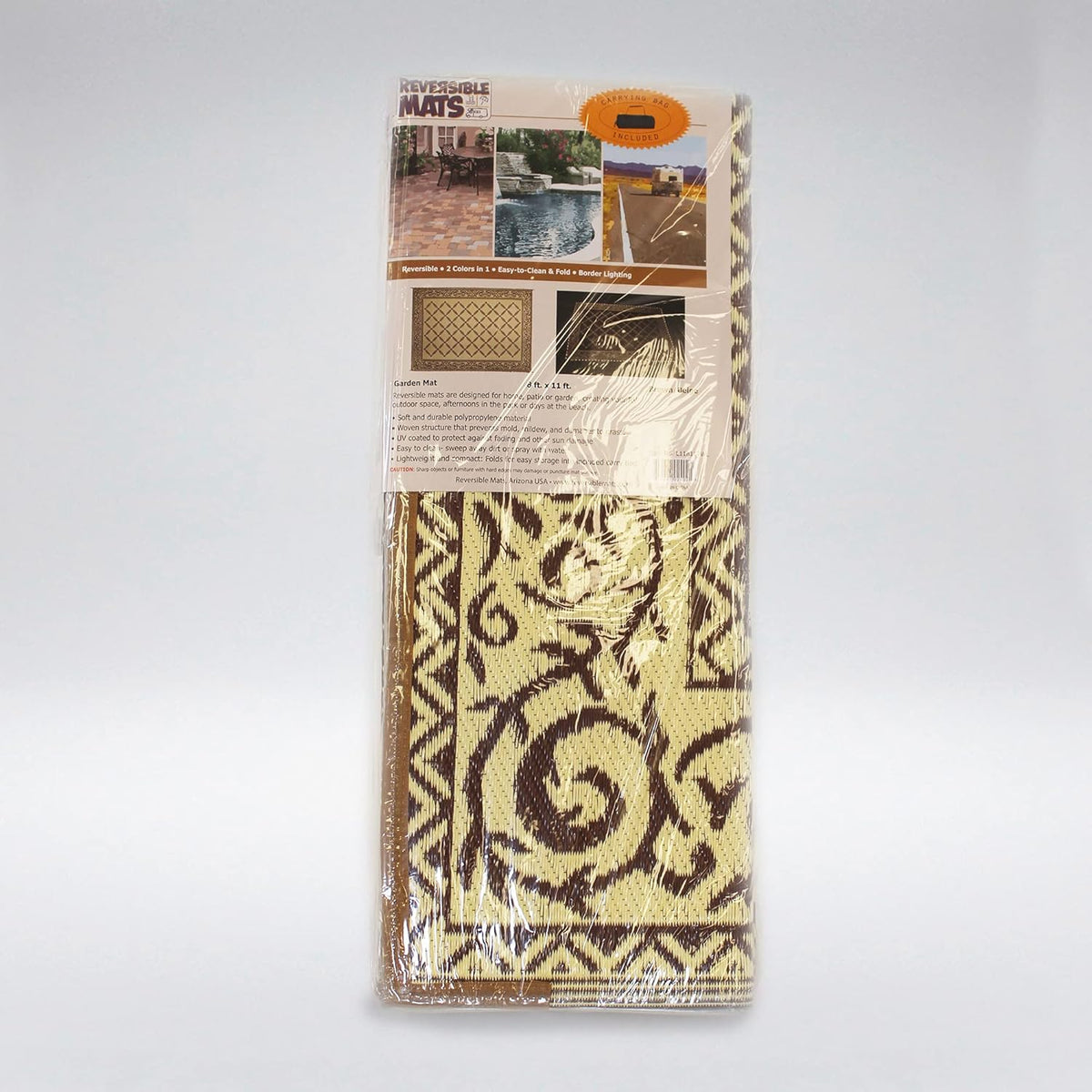 Brown Beige 8-Feet x 11-Feet Reversible Outdoor Mat I1223