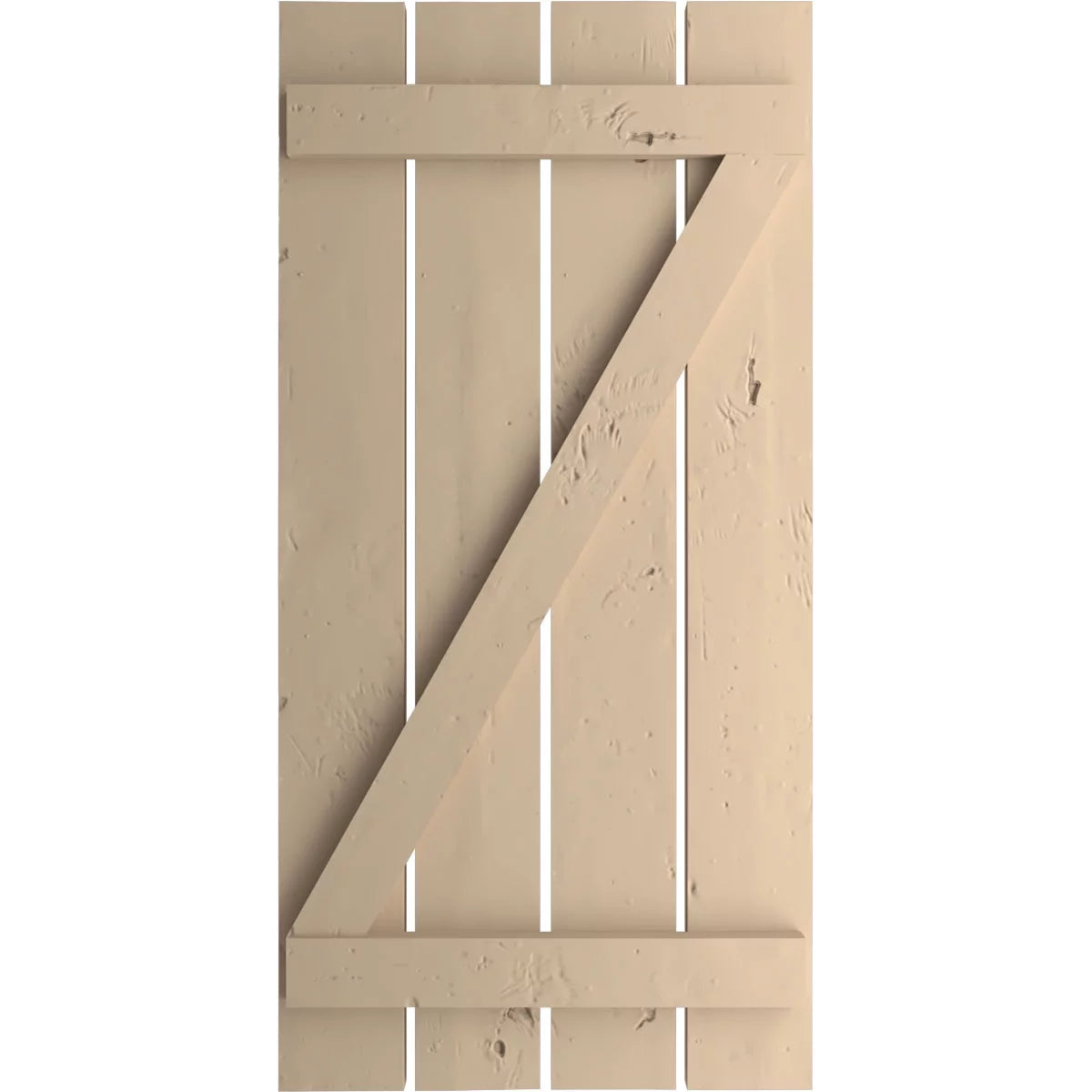 Primed Tan Faux Wood Shutters E340508